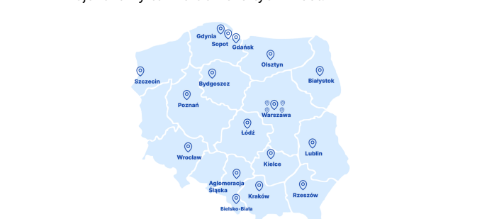 Mapa obszaru dojazdów